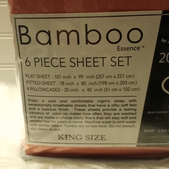 Bamboo Essence King Size Cantelope Orange- 6 Piece Sheet Set - Picture 7 of 10